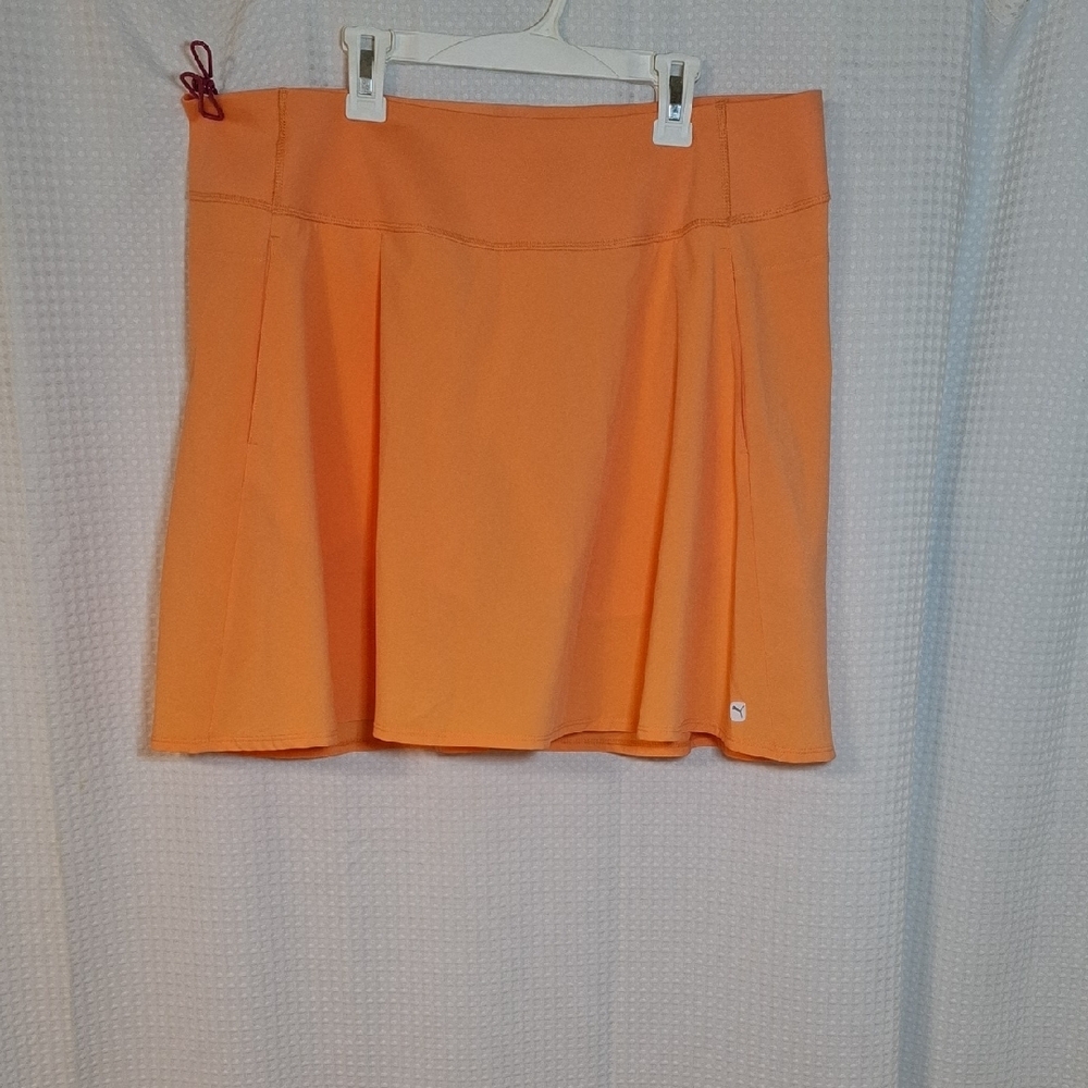 Puma XXL Orange Sherbert Golf Skort – Front Pockets